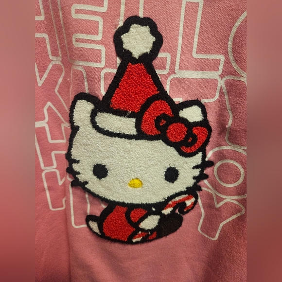 Hello Kitty Fuzzy Christmas Sweatshirt Sanrio Kawaii - Picture 2 of 3